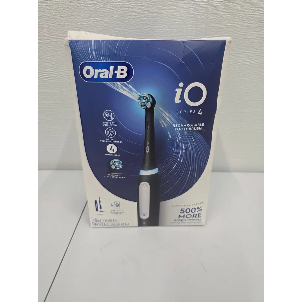 Oral-B iO Series 4 Electric Toothbrush Matte Black Bluetooth Rechargeable Case
